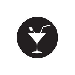 Cocktail icon. Vector on white