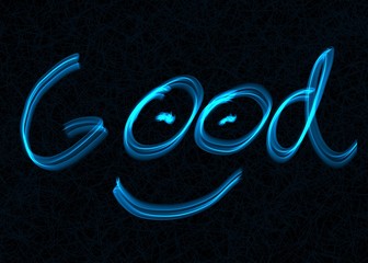 Blue neon style text good on black background