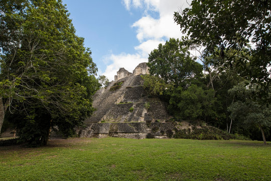 View of the Mayan temple of Dzibanche in Mexico.