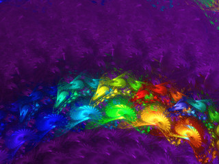 Naklejka na ściany i meble purple abstract fractal background 3d rendering illustration