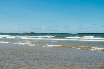 Beautiful sandy beach Yyteri at summer, in Pori, Finland
