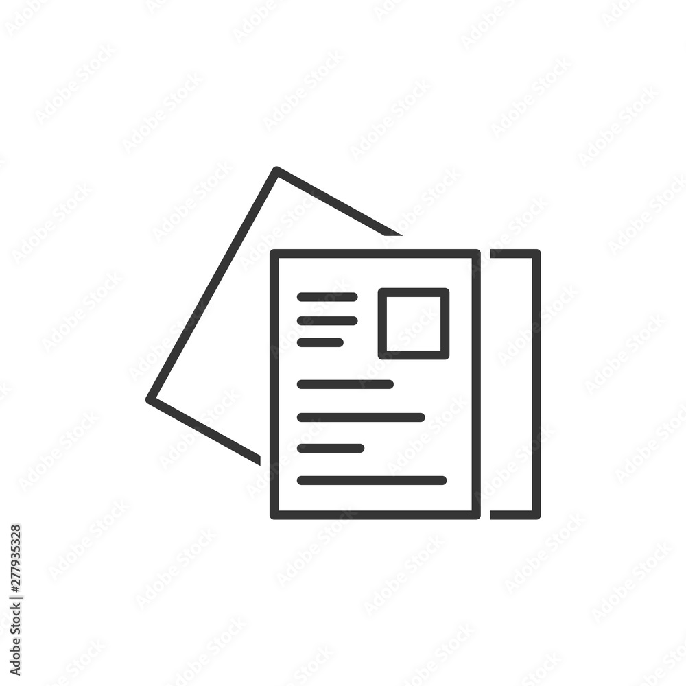 Fototapete Document like auditing. Scrutiny, annual verification, info. flat style quality sign or success proven symbol vector sign isolated on white background illustration for graphic and web design.