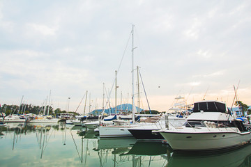 Obraz premium Royal Phuket Marina tourism and generalr,It is the most beautiful port,Can go to many islands, such as James Bond Island,Phi Phi,Koh Hong,Heaven of Andaman in Phuket Thailand,12 June 2018.