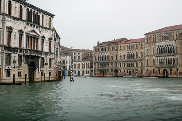 Fototapeta premium View to the Grand Canal in Venice, Italy. April 2012 Rainy day