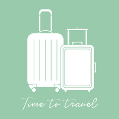 Two suitcases. Summer time, vacation. Leisure.