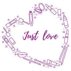 Big sale, shopping concept. Decorative cosmetics.