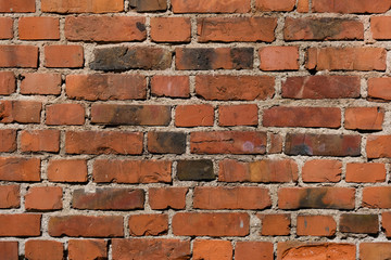 Obraz premium Old orange Brick wall. brick wall, masonry texture, brickwork pattern background