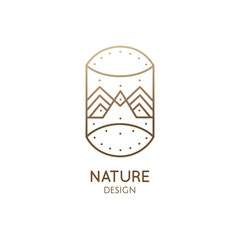 Vertical logo mountains landscape