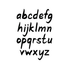 Large set. Alphabet, numbers, signs, handwritten green marker. Vector. EPS8