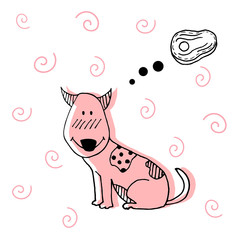 Funny dog hand doodle childish print. Perfect for t-shirt, apparel, cards, poster, nursery decoration