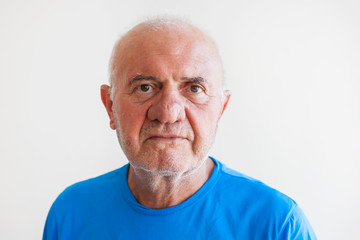 Elderly man face expression concept