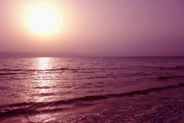 Zachód słońca nad Morzem Martwym