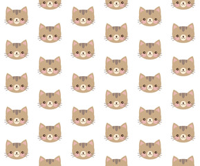 Obraz premium adorable, animal, baby, background, cartoon, cat, cats, character, cute, design, drawing, fabric, face, fun, funny, girl, graphic, happy, head, icon, illustration, kawaii, kids, kitten, kitty, pattern