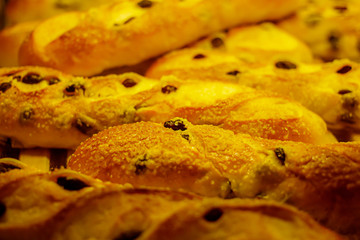 Whole wheat bread on the rack in a bakery in Phuket Thailand