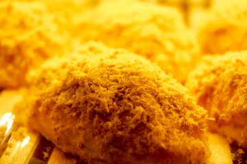 Pork floss bread, Dried shredded pork bread in Phuket Thailand