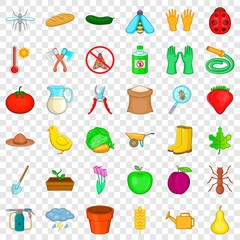 Storm icons set. Cartoon style of 36 storm vector icons for web for any design