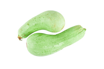 Fresh zucchini isolated on white background. The view from the top. Background of organic food.
