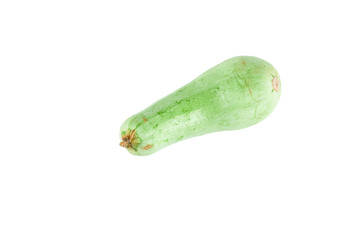 Fresh zucchini isolated on white background. The view from the top. Background of organic food.