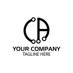 Obraz premium Letter CA stock logo, CA initial., flat design. technology logo. 