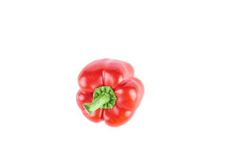 Fresh peppers isolated on white background. The view from the top. Background of organic food.