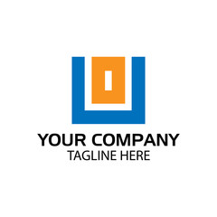 UO logo template, UO letter, flat design. vector