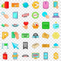 Gadget icons set. Cartoon style of 36 gadget vector icons for web for any design