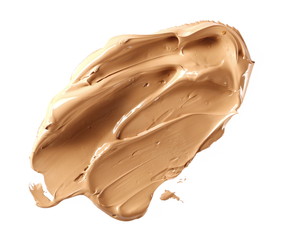 Beauty liquid powder stroke on white background and texture