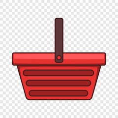 One hand shopping basket icon. Cartoon illustration of one hand shopping basket vector icon for web design