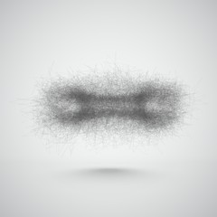 Abstract mesh body explosion. Vector illustration for technology design.