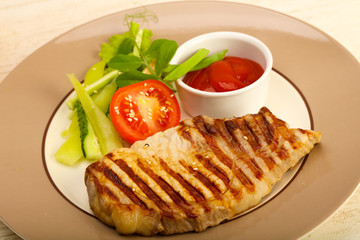 Grilled pork cutlet