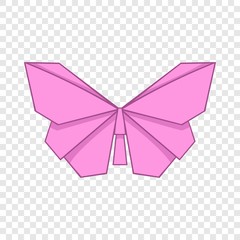 Origami pink butterfly icon. Cartoon illustration of origami pink butterfly vector icon for web design