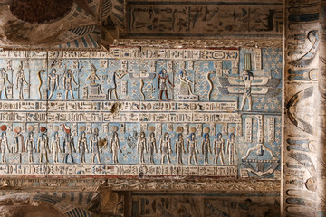 Scene in Denderah Temple, Qena, Egypt