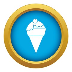 Ice Cream icon blue vector isolated on white background for any design