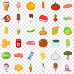 Vegetable icons set. Cartoon style of 36 vegetable vector icons for web for any design