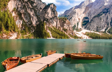 Braies Lake in the Dolomites