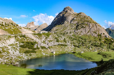 Valparola pass in the Dolomites