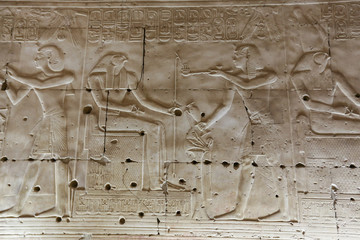 Scene from Abydos Temple in Madfuna, Egypt