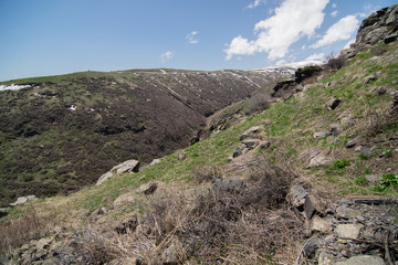 landscape with rocks and blue sky