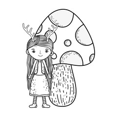 cute little fairy with fungus