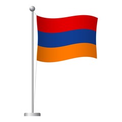 armenia flag on pole icon