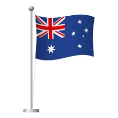 Australia flag on pole icon