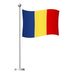 Chad flag on pole icon
