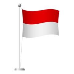 Monaco flag on pole icon