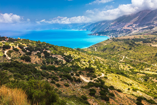 Zola, Kefalonia, Greece - Valley by the sea and mountain
