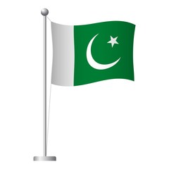 Pakistan flag on pole icon