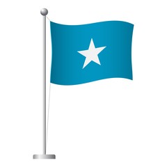 Somalia flag on pole icon