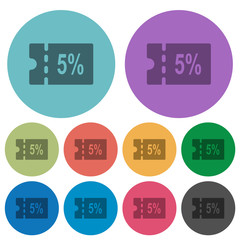 5 percent discount coupon color darker flat icons