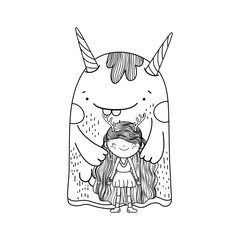 little fairy with monster characters