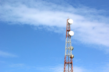 telecommunication tower with beautiful sky background