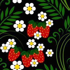 floral seamless pattern on a black background
